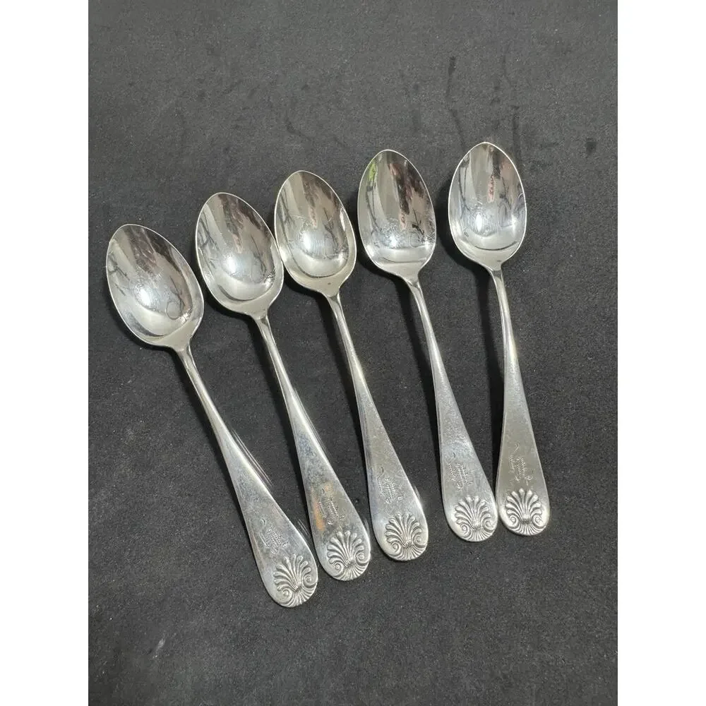 Shell by AF Towle And Son Sterling Silver Set Of 5 Teaspoons 5 3/8